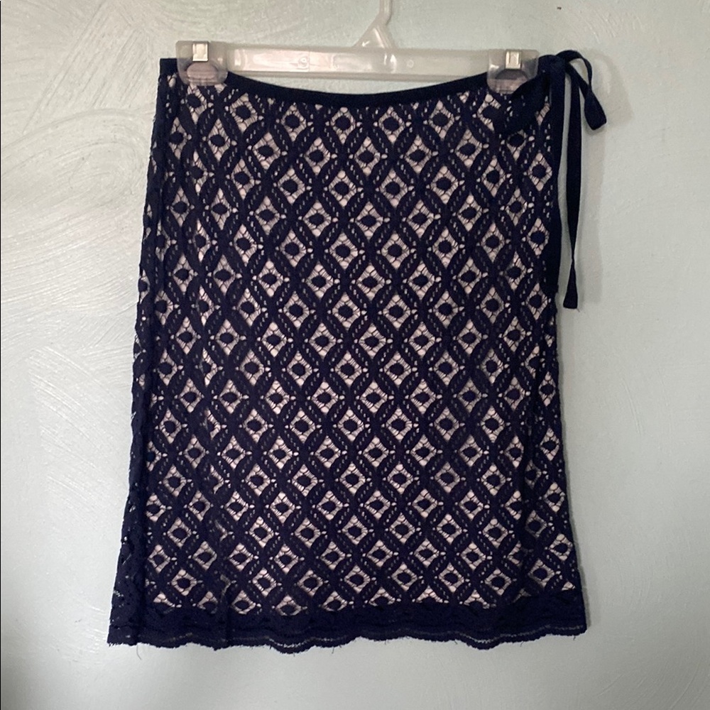 Max Studio Blue and White A-Line Knee-Length Skirt